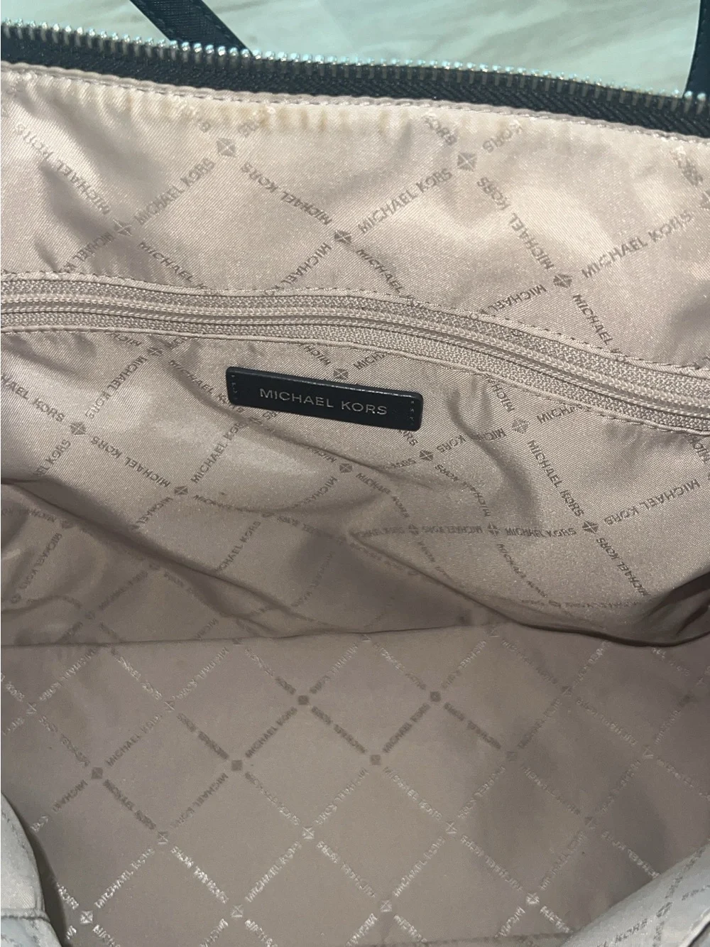 Michael Kors Dark Navy Signature Tote with Matching Wallet